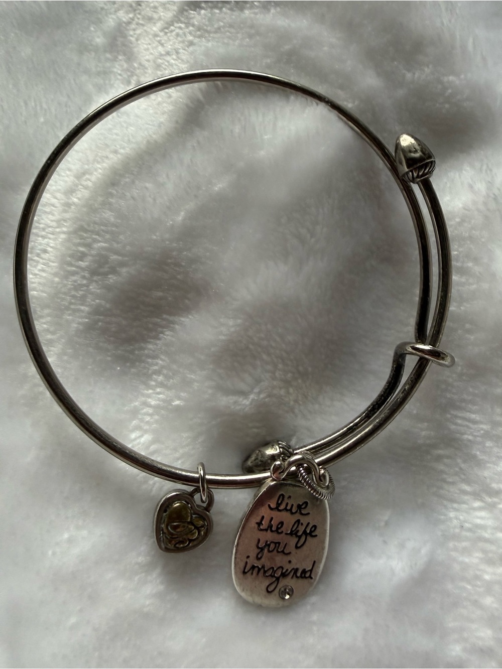 Brighton Silver-Tone Inspirational Charm Bangle Bracelet